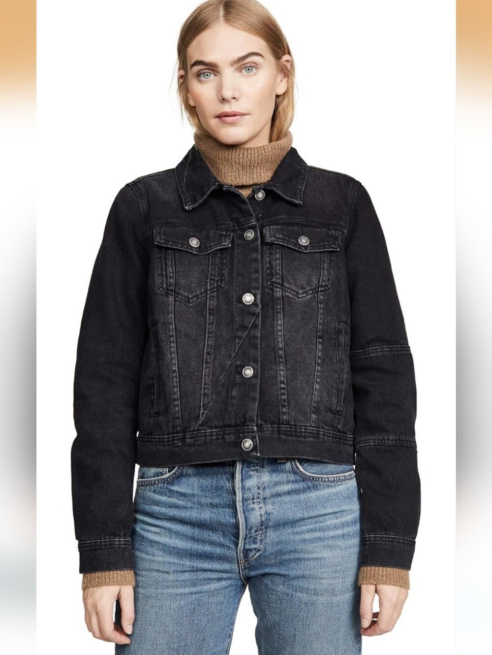 Free People Black Denim Jacket